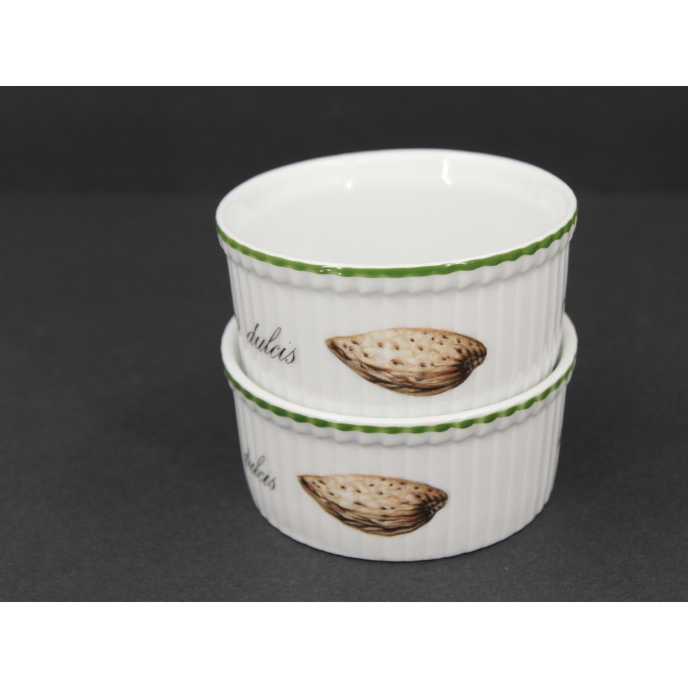 Apilco Elysian Garden Mini Ramekins Set 2 French Porcelain White - Picture 3 of 8